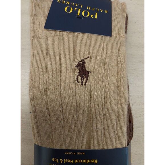 Polo Ralph Lauren Mens Brown Assorted Comfort Fit 3-Pack Crew Socks Size 10-13 - Picture 9 of 11
